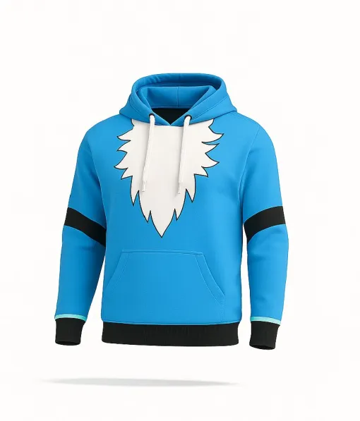 orange fox fur design pullover hoodie (copy)