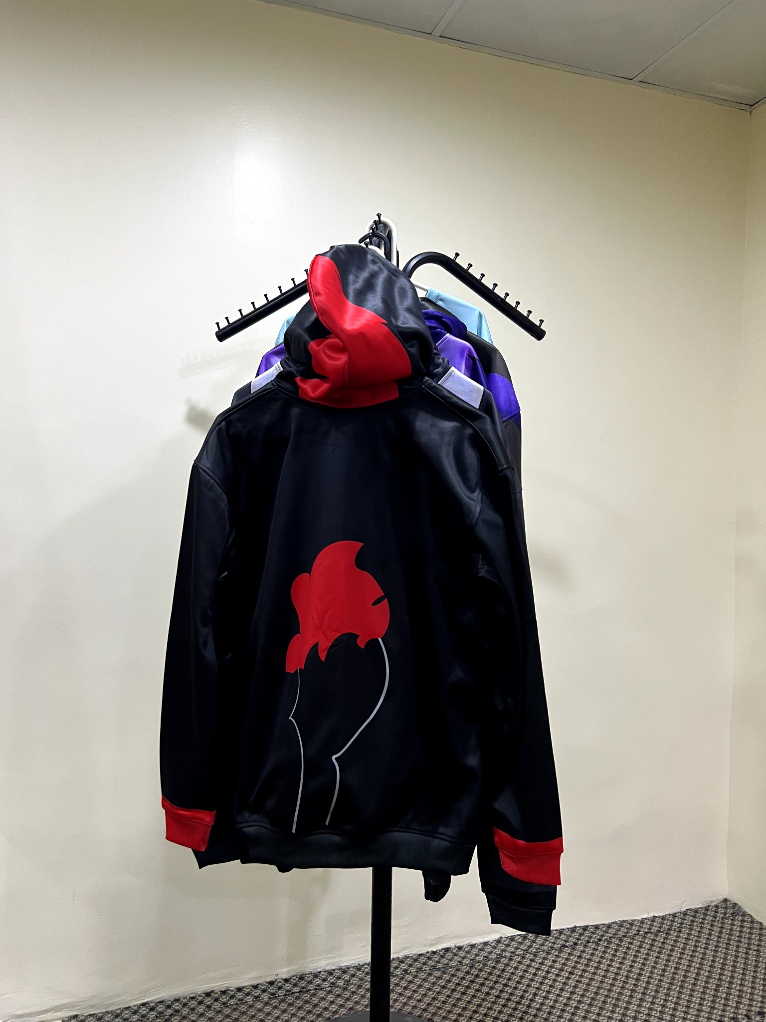 red and black back