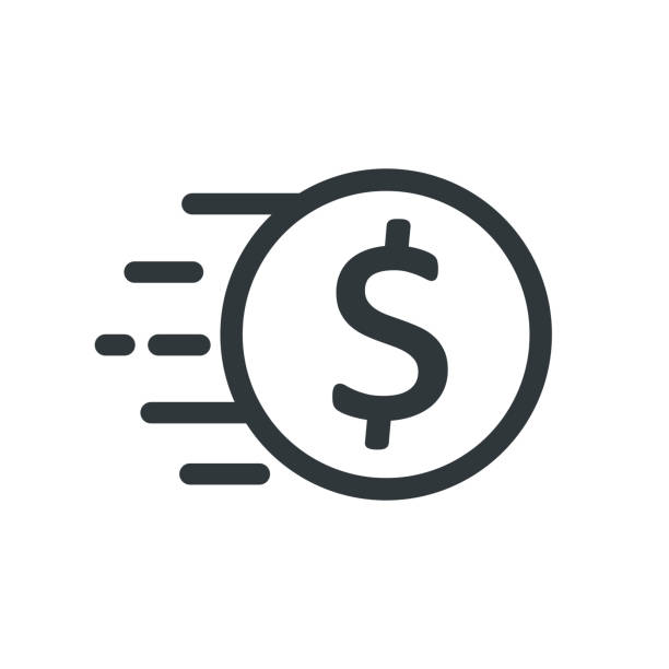 fast coin dollar icon vector